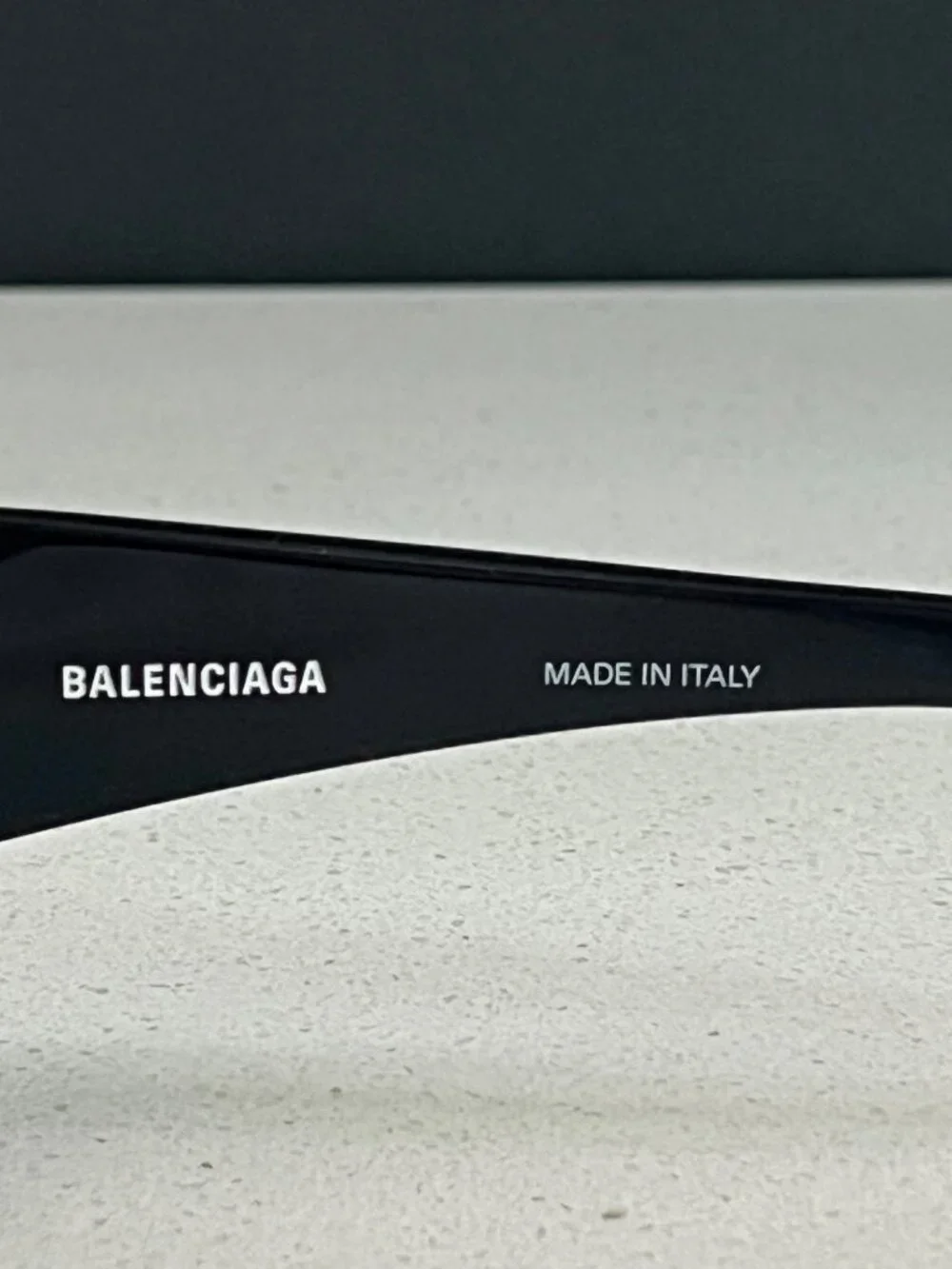 Balenciaga BB0266S black with white logo rectangular sunglasses